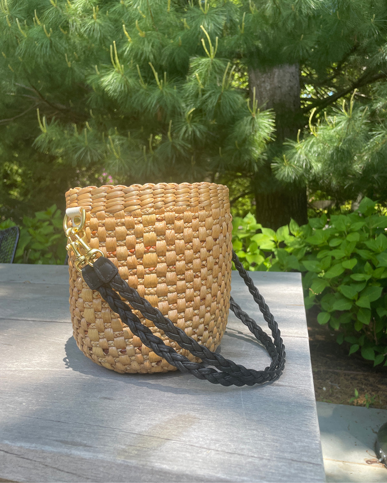 French Basket , Natural jute shoulder bag , Woven bag , Wicker